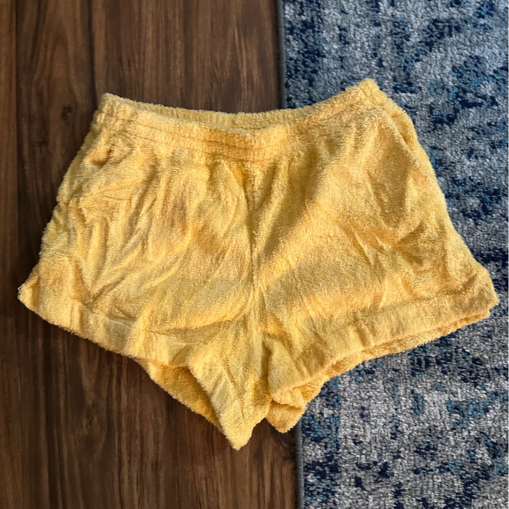 Yellow Terry Cloth Women's Lounge Shorts